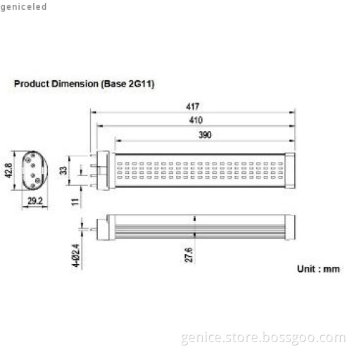 AC100-240V 15W LED PL 2G11 lights